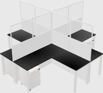 Shared l-shaped cubicles