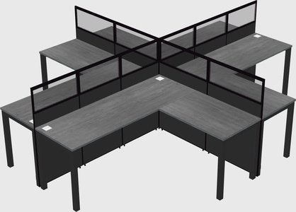 Shared l-shaped cubicles