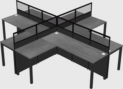 Shared l-shaped cubicles