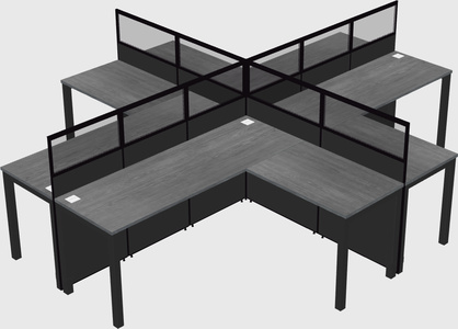 Shared l-shaped cubicles