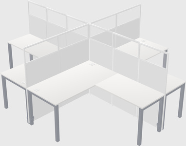 Shared L-shaped Cubicles