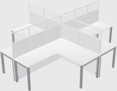 Shared l-shaped cubicles