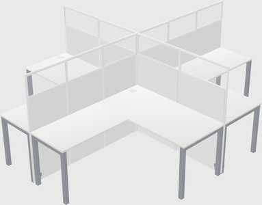 Shared l-shaped cubicles