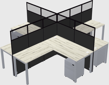 Shared l-shaped cubicles