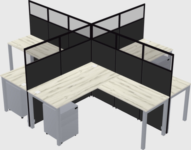 Shared l-shaped cubicles