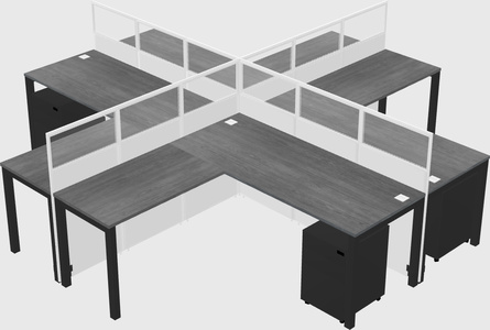 Shared l-shaped cubicles