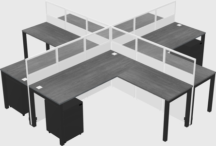 Shared l-shaped cubicles