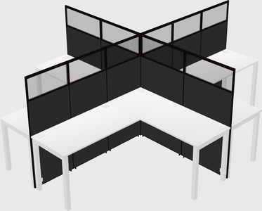 Shared l-shaped cubicles