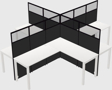 Shared l-shaped cubicles