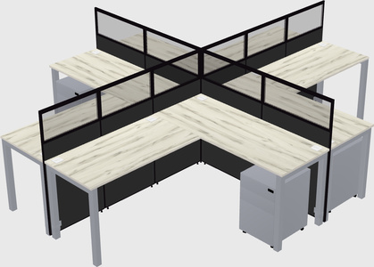 Shared l-shaped cubicles