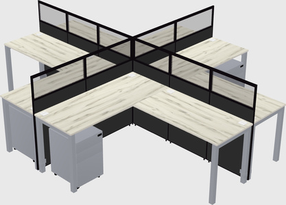 Shared l-shaped cubicles