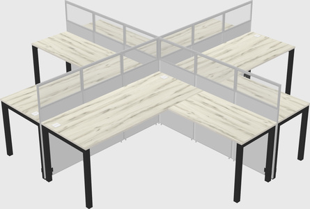 Shared l-shaped cubicles
