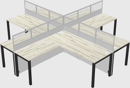 Shared l-shaped cubicles