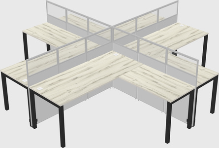 Shared l-shaped cubicles