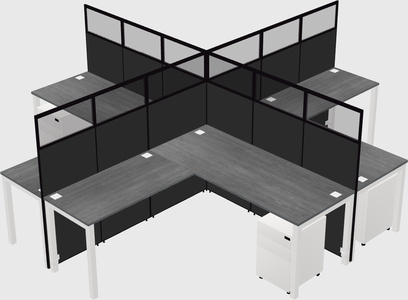 Shared l-shaped cubicles