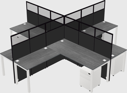 Shared l-shaped cubicles
