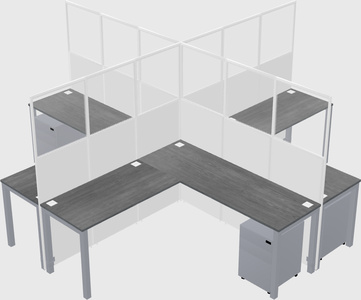 Shared l-shaped cubicles