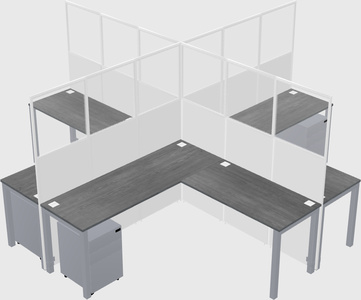Shared l-shaped cubicles