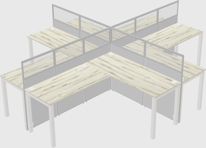 Shared l-shaped cubicles