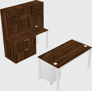Parallel Desk + File Cabinet