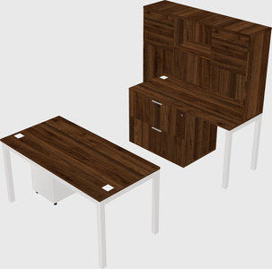 Parallel desk + file cabinet