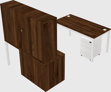 Parallel desk + file cabinet