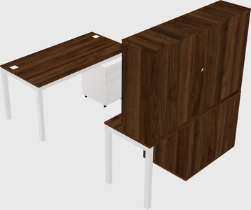 Parallel desk + file cabinet