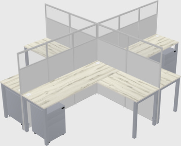 Shared l-shaped cubicles