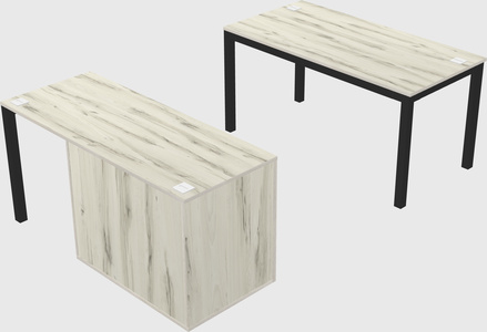 Parallel desk + file cabinet