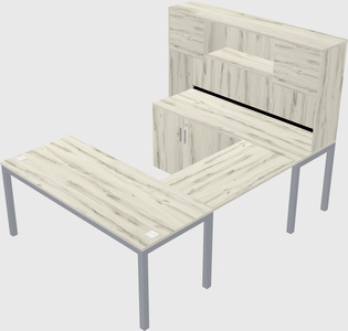 U-shaped desk + cabinet