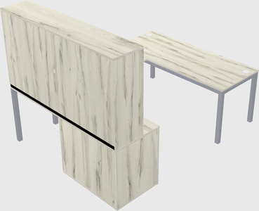 U-shaped desk + cabinet