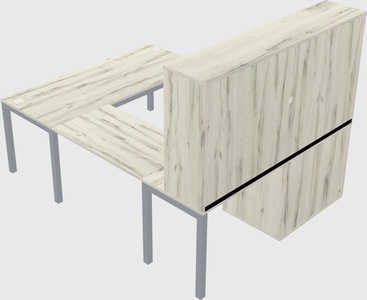 U-shaped desk + cabinet