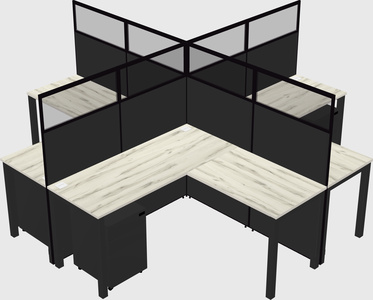 Shared l-shaped cubicles