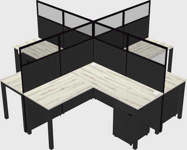 Shared l-shaped cubicles