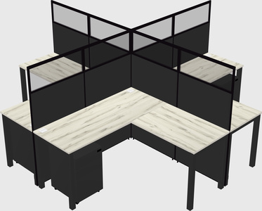 Shared l-shaped cubicles