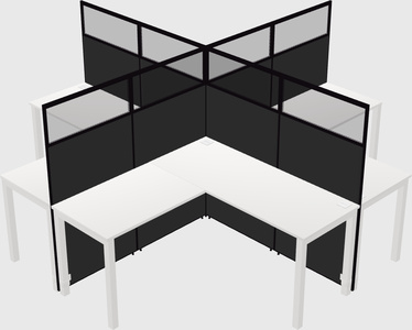 Shared l-shaped cubicles