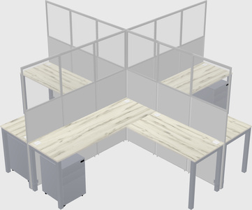 Shared l-shaped cubicles