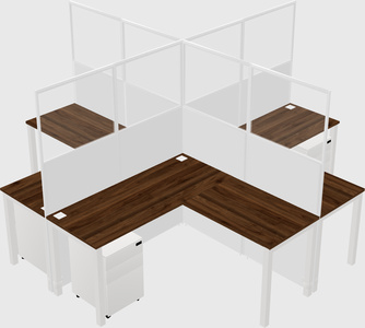 Shared l-shaped cubicles