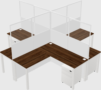 Shared l-shaped cubicles