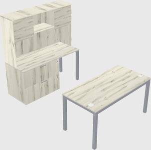 Parallel desk + file cabinet