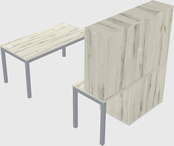 Parallel desk + file cabinet