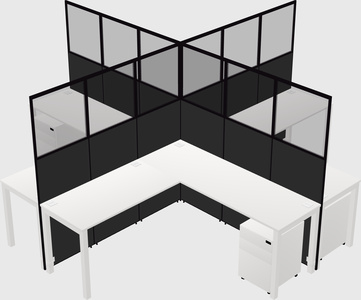 Shared l-shaped cubicles