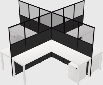 Shared l-shaped cubicles