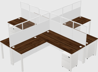 Shared l-shaped cubicles