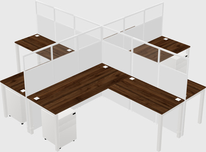 Shared l-shaped cubicles