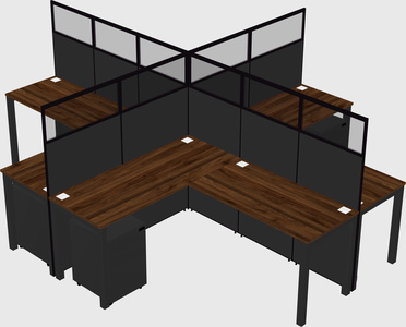 Shared l-shaped cubicles
