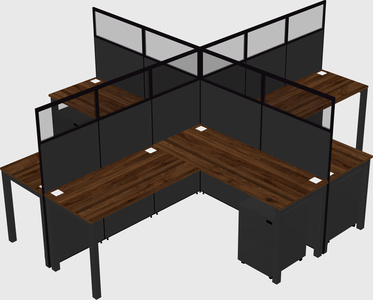 Shared l-shaped cubicles