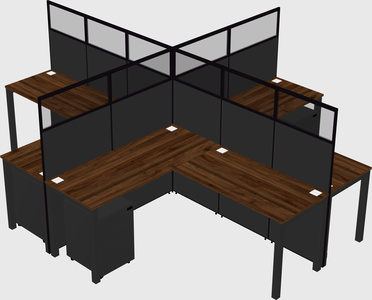 Shared l-shaped cubicles