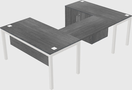 U-shaped desk + cabinet