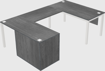 U-shaped desk + cabinet